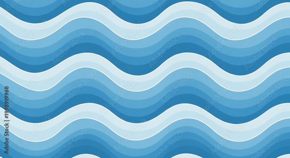 Fototapeta premium A vector graphic illustration of a wavy pattern in various shades of blue and white vector