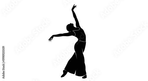 Silhouette of a Female Dancer Moving.