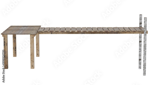 3d rendering wharf lake sea