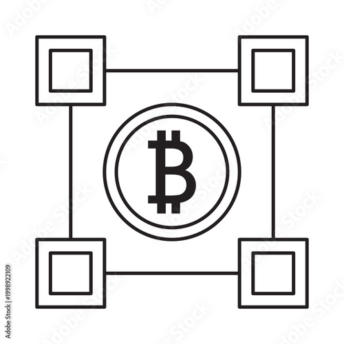 Crypto currency, bitcoin icon line, element icon for design branding, print, web, mobile app, and digital media