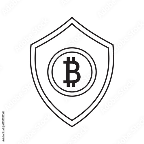 Crypto currency, bitcoin icon line, element icon for design branding, print, web, mobile app, and digital media