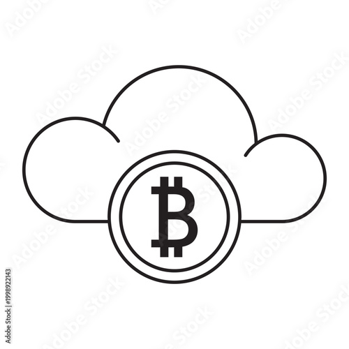 Crypto currency, bitcoin icon line, element icon for design branding, print, web, mobile app, and digital media