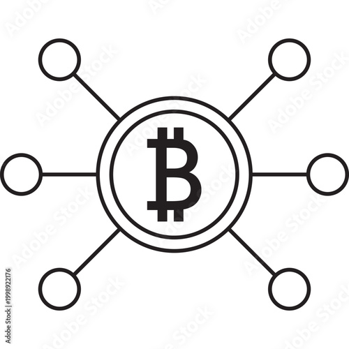 Crypto currency, bitcoin icon line, element icon for design branding, print, web, mobile app, and digital media