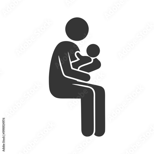 赤ちゃんを抱く人物のシルエットアイコン