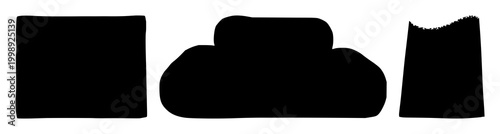 Bath towel set with bold black silhouette against white background featuring bath, linen, home décor with simplicity and monochrome