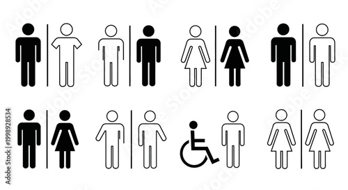 Restroom signs for men and women.