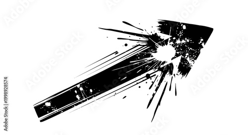 Black arrow breaking through surface.