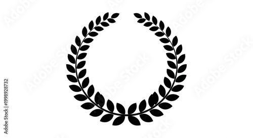 Black Laurel Wreath Symbol.