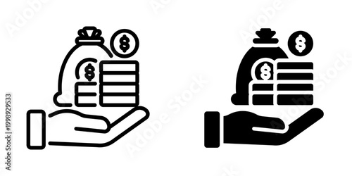 Cash payment icon, element icon for design branding, print, and digital media