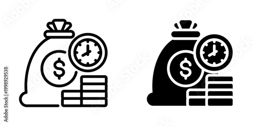 Time payment icon, element icon for design branding, print, and digital media