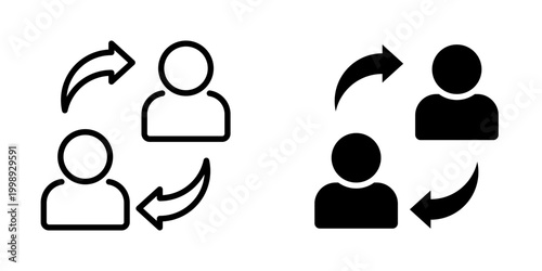 Employee rotation icon, element icon for design branding, print, and digital media