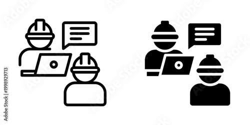 Job discussion icon, element icon for design branding, print, and digital media