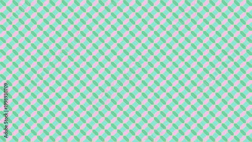 Mint green and pink octagon tile seamless pattern soft elegant geometric background, 16:9 ratio