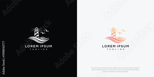 Light house Logo Design Vector