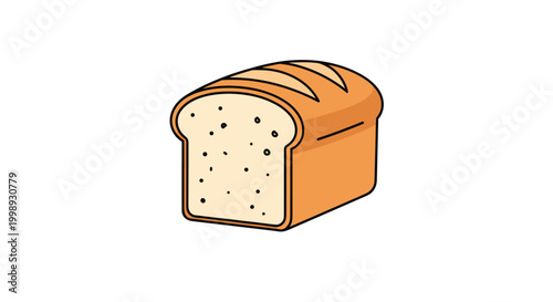 Fresh loaf of sliced white bread isolated on a plain background with detailed crust and soft internal texture showing.