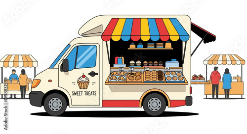 Sweet Treats Food Truck Selling Delicious Desserts.