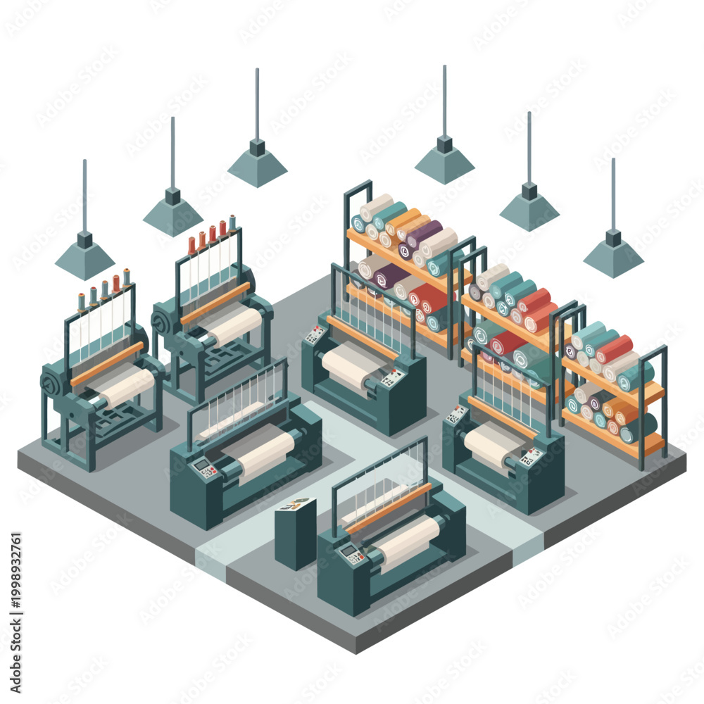 Fototapeta premium Industrial 3D Printing Facility with Multiple Printers.