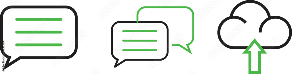 Fototapeta premium Message chat vector icon set. Isolated on white background