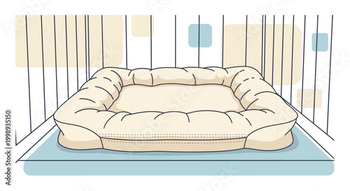 Cozy Pet Bed Inside a Playpen or Crate, Comfortable Dog or Cat Bedding