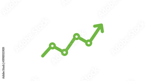 Green growth chart with rising arrow