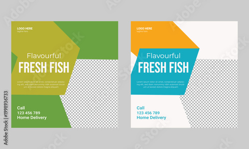 Fish social media post banner template