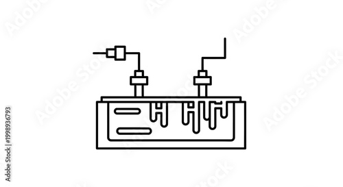 Industrial heat exchanger diagram, fluid flow, engineering, schematic icon