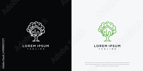 Modern Tree House Logo Design