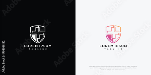 Medical Shield Logo with Cross