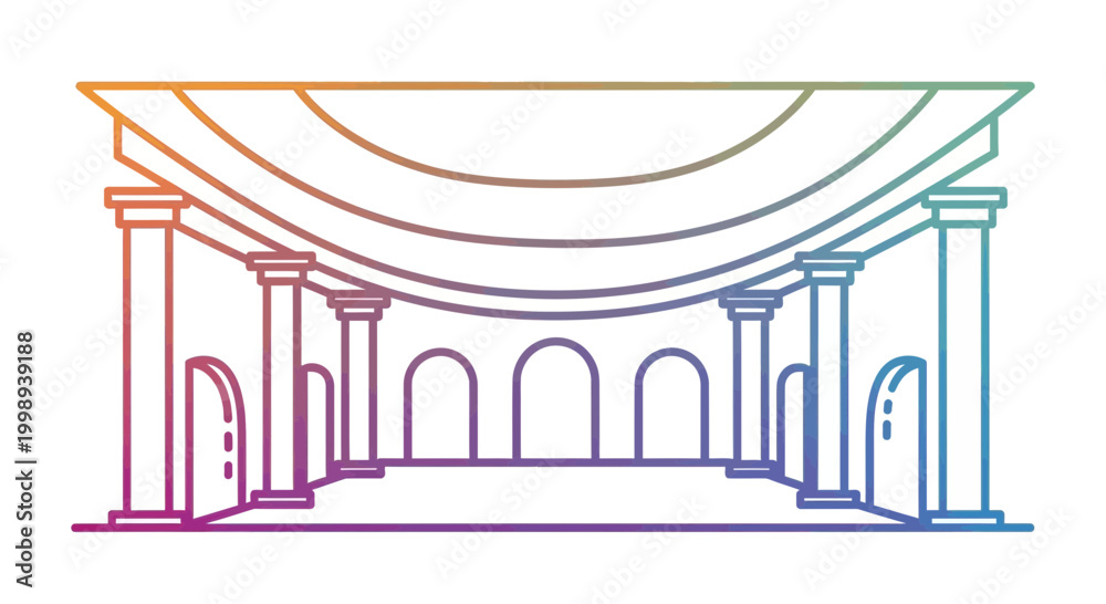 Fototapeta premium Ancient Roman Architecture: Interior of a Grand Basilica with Arches and Columns