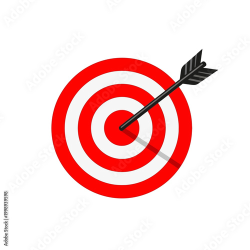 Bullseye Target with Arrow Hitting Center.