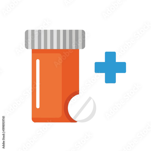Medicine pill bottle and capsule.