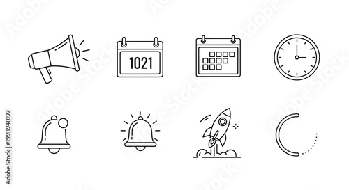 Collection of business communication icons.