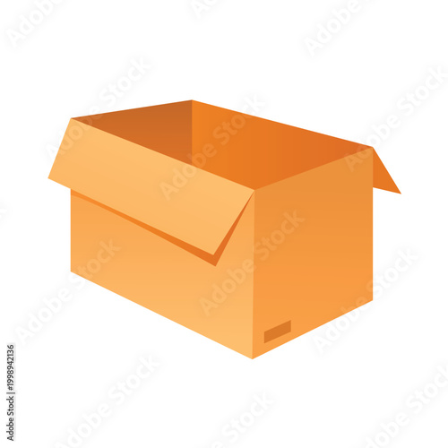 Box vector illustration, box icon vector, box clip art, open cardboard box icon flat vector image