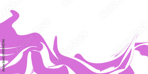 Abstract purple and pink background with a wave vector illustration of a fashion lady silhouette and a beauty shoe symbol