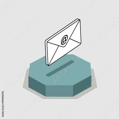 Email icon on a mailbox slot.