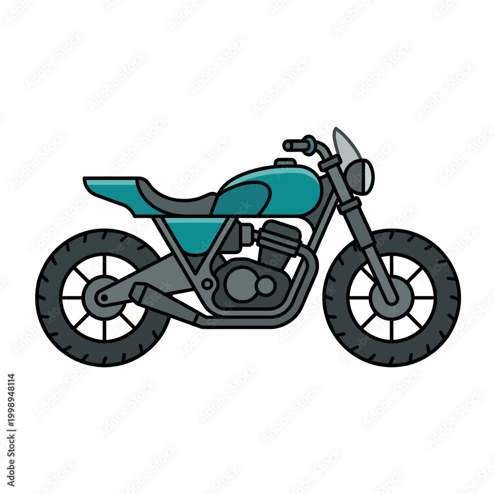 Fototapeta premium Motorcycle Vector – Minimalist Flat Design