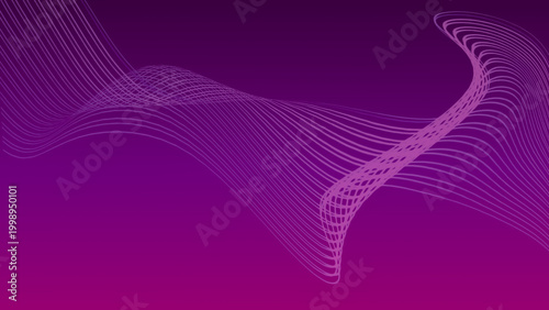 A modern abstract background featuring dynamic, flowing wave lines in a vibrant purple and magenta gradient, creating a sense of digital motion and elegant technological sophistication.