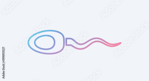 Sperm Cell Icon, Abstract, Gradient, Blue, Pink, Medical, Science, Biology, Reproduction