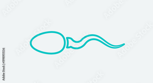 Sperm Cell Icon, Medical Symbol, Fertility and Reproduction Concept, Minimalist Design