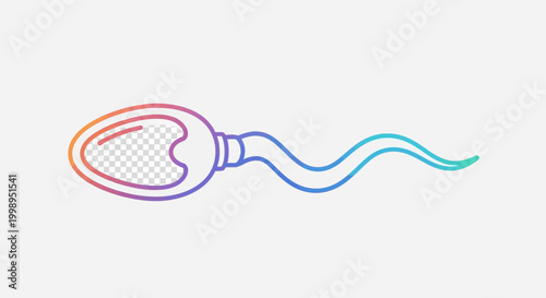 Sperm Cell Icon, Colorful Gradient, Abstract Medical Illustration, Science Symbol