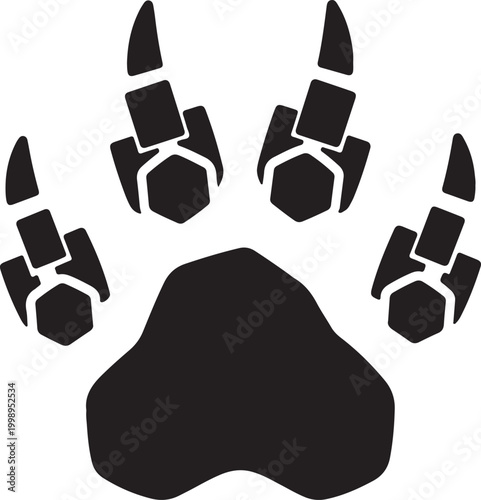 Dog paw vector logo or icon. pet shop symbol. animal footprint template isolated on transparent background.