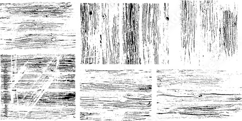 Grunge wood set texture backgrounds, rustic wooden panels, distressed surface designs, vintage woodgrain patterns