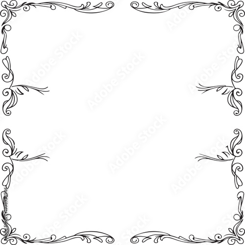 Elegant Floral frame outline, Flower border design