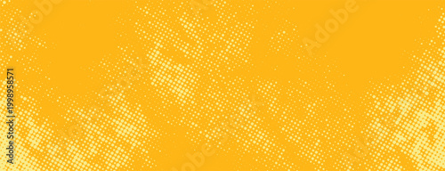 Yellow Halftone Dotted Gradient Background With Retro Comic Texture. Vektor illustration eps 10