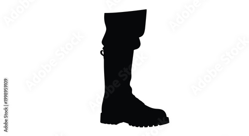 knee high boot silhouette on white background high quality professional detailed modern elegant stylish clean crisp vibrant colorful digital creative innovative contemporary premium stunning