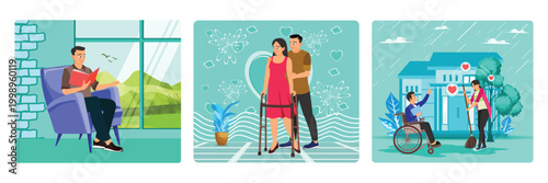 Social isolation. Elderly care. Home help concept.