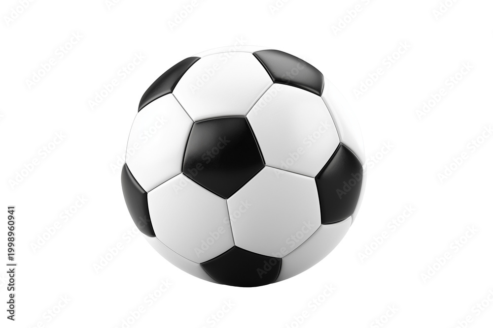 Fototapeta premium Classic black and white soccer ball isolated on white background png