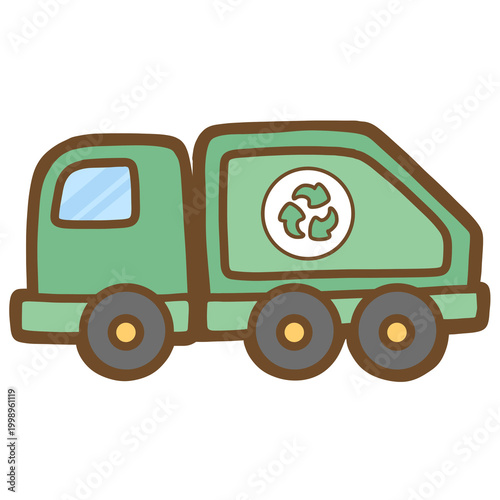 Cute Environment garbage truck Clipart png