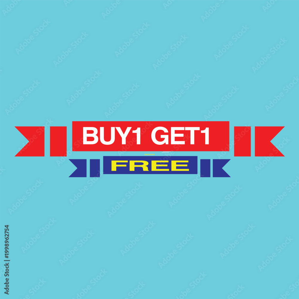 Obraz premium Buy 1 Get 1 label tag offer banner sale price advertising design get discount icon store promo