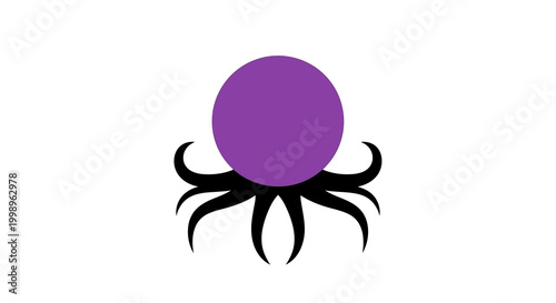 Mystical Purple Orb with Tentacles - Abstract Fantasy Symbol